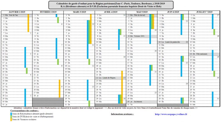 Calendrier Dvh (Garde D'enfants) Et Calendrier Garde serapportantà Calendrier 2Ème Semestre 2018