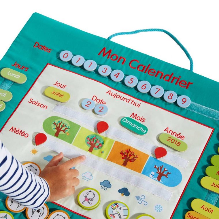 Calendrier En Tissu Educabul Création Oxybul | Cadeau Enfant tout Jeux Pour Enfant De 4 Ans