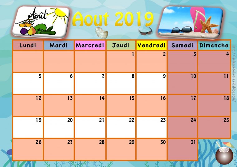 Calendrier Enfant 2019/2020 – La Classe De Luccia ! concernant Calendrier Enfant Semaine