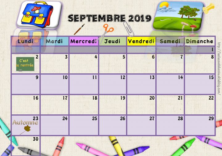 Calendrier Enfant 2019/2020 – La Classe De Luccia ! intérieur Calendrier Ludique À Imprimer