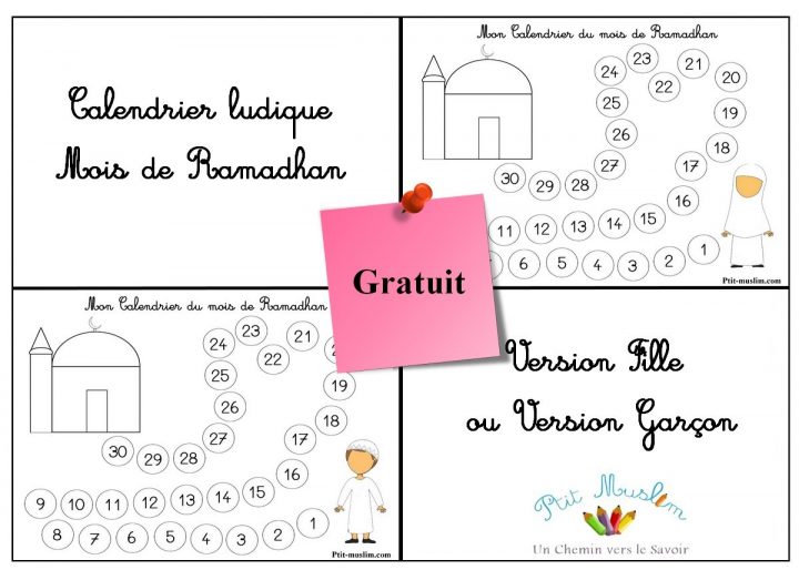 Calendrier Ludique Ramadhan – Chemin Vers Le Savoir tout Calendrier Ludique À Imprimer