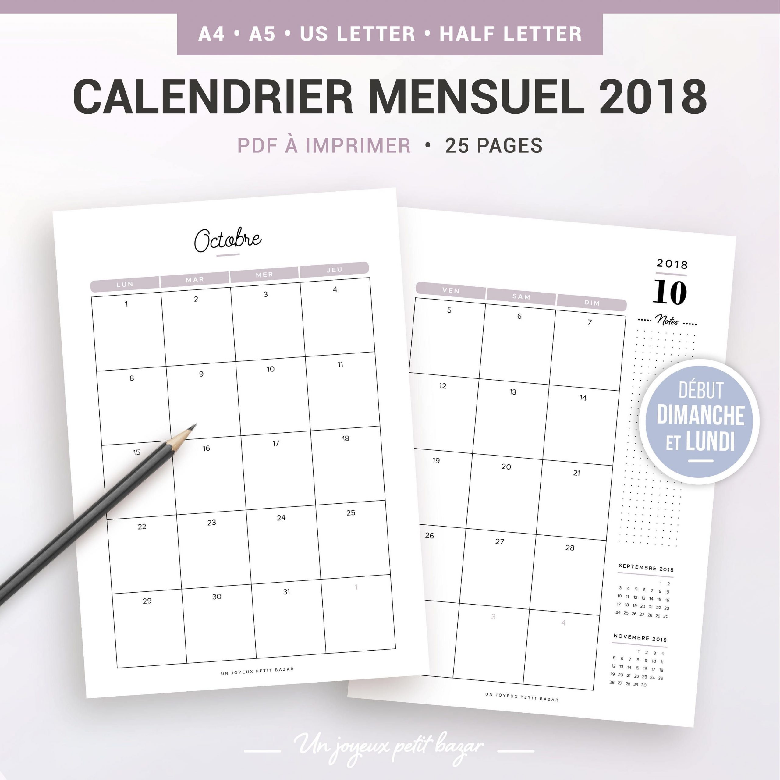 Calendrier Mensuel 2019 2020 Imprimable, Recharge À Imprimer avec Calendrier Mensuel 2018 À Imprimer 