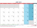 Calendrier Mensuel - Mois De Juin 2018 Avec Fêtes, Jours concernant Calendrier Mensuel 2018 À Imprimer