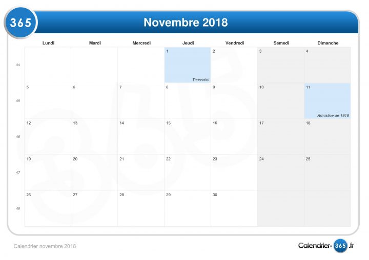 Calendrier Novembre 2018 avec Calendrier 2018 Avec Semaine