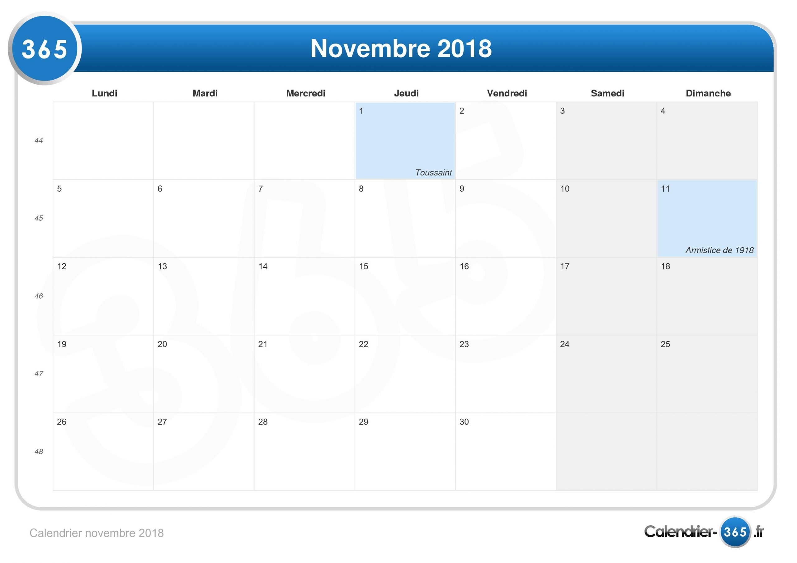 Calendrier Novembre 2018 avec Calendrier 2018 Avec Semaine