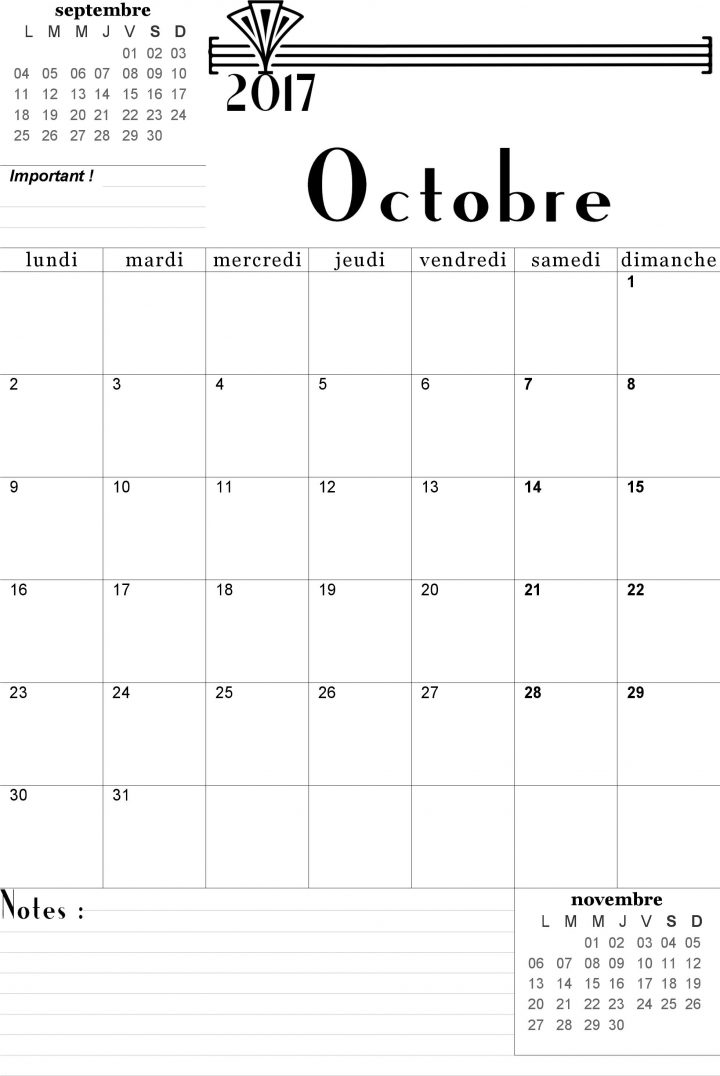 Calendrier Octobre 2017 À Imprimer Gratuitement En Format serapportantà Calendrier 2018 Imprimable Gratuit