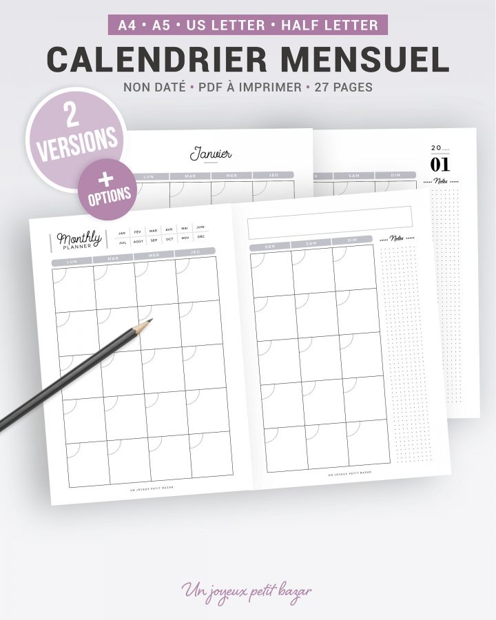 Calendrier Perpétuel À Imprimer En Français Pour Organiser intérieur Calendrier Perpétuel À Imprimer