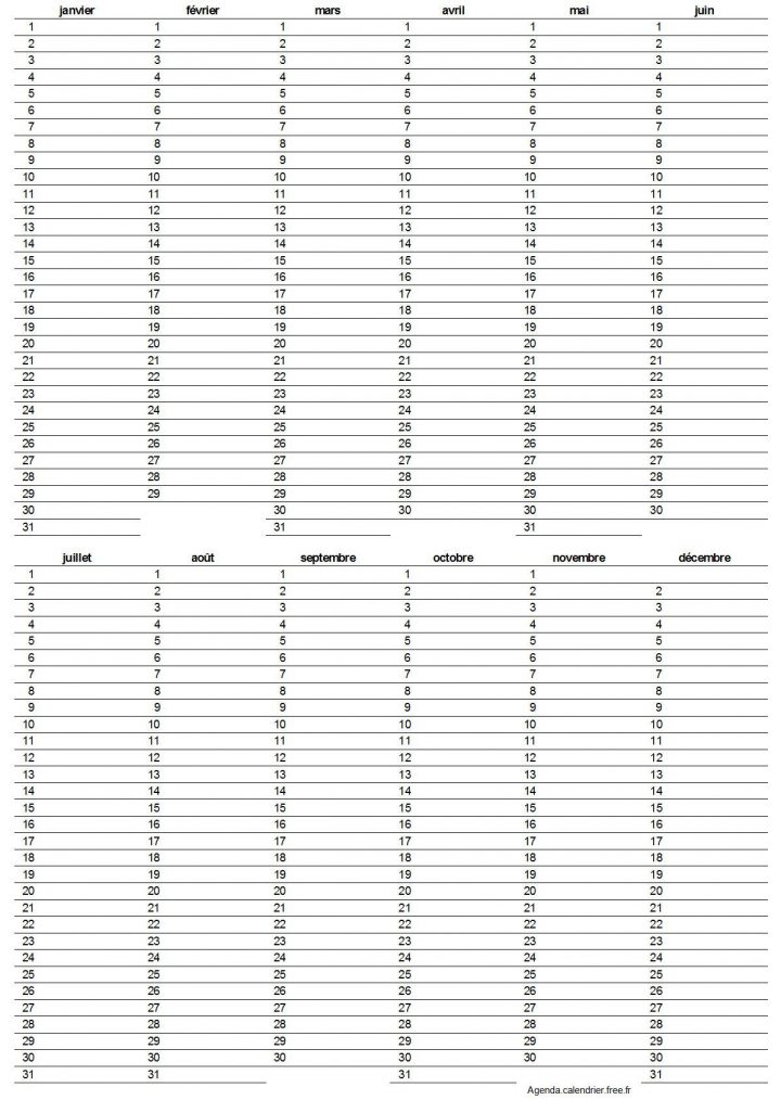 Calendrier Perpétuel À Imprimer Pour Y Inscrire Les à Calendrier Perpétuel À Imprimer