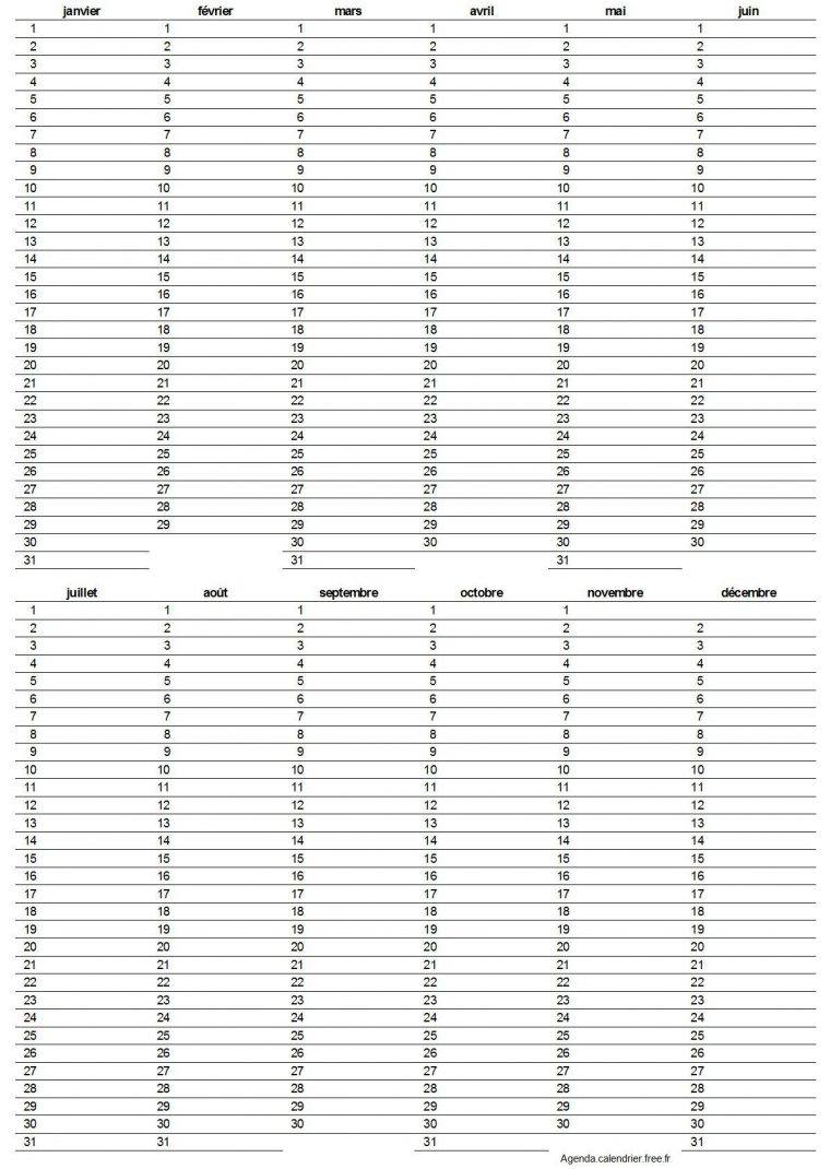 Calendrier Perpétuel À Imprimer Pour Y Inscrire Les intérieur Calendrier Perpetuel Gratuit Imprimer