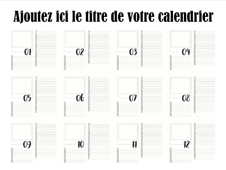 Calendrier Photo Gratuit À Personnaliser & Télécharger à Calendrier Des Anniversaires À Imprimer