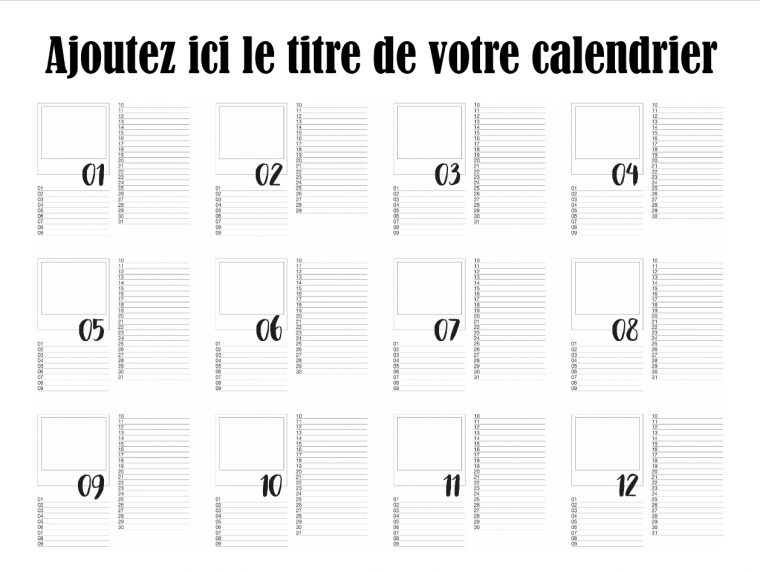 Calendrier Photo Gratuit À Personnaliser & Télécharger serapportantà Calendrier D Anniversaire Gratuit À Imprimer