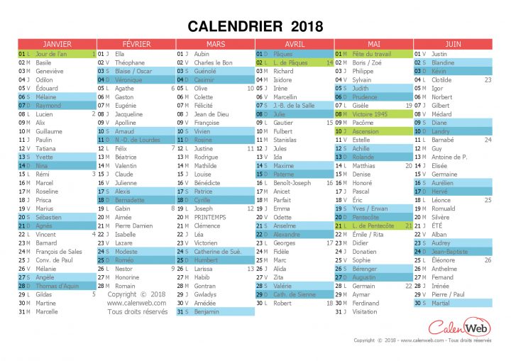 Calendrier Semestriel 2018 À Imprimer Avec Jours Fériés Et concernant Calendrier 2019 Avec Jours Fériés Vacances Scolaires À Imprimer