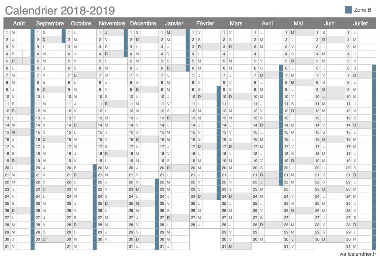 Calendrier Zone B – Ville De Pierrefeu-Du-Var – Ville De serapportantà Calendrier 2018 À Imprimer Avec Vacances Scolaires