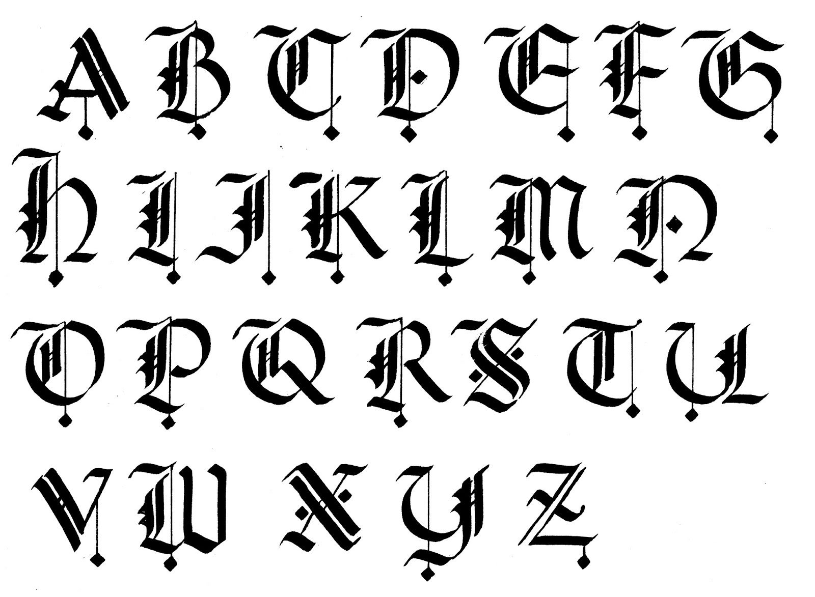 Calligraphy Alphabet For Beginners | Gothic Calligraphy intérieur Modele De Lettre Alphabet 