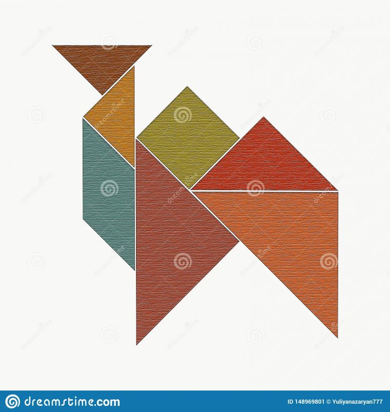 Camel From Wooden Pieces Of Tangram Puzzle Stock Image dedans Pièces Tangram