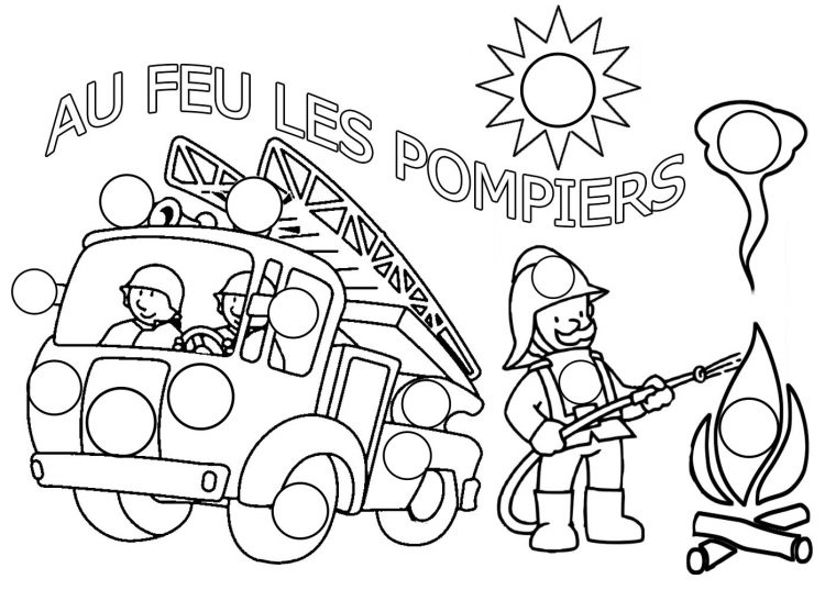 Camion De Pompier #40 (Transport) – Coloriages À Imprimer serapportantà Coloriage Pompier A Imprimer Gratuit