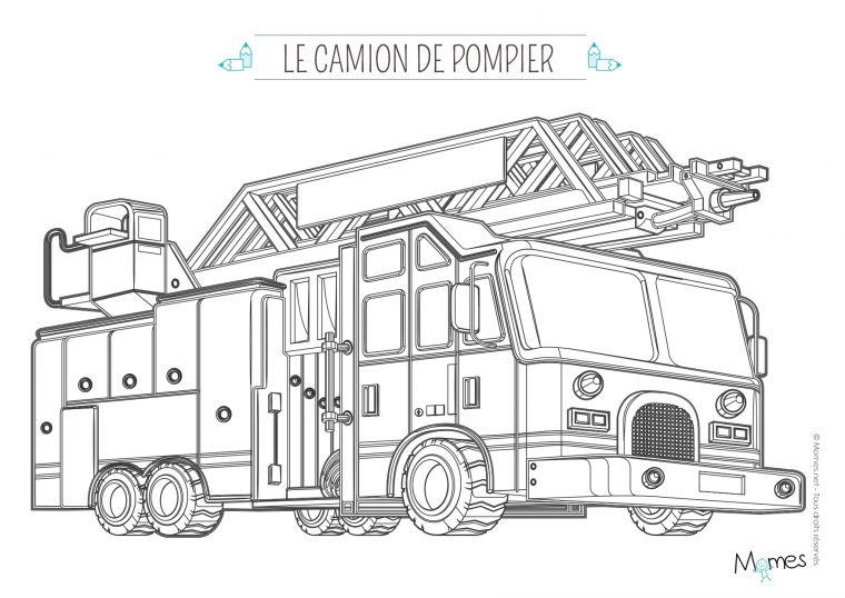 Camion De Pompier #44 (Transport) – Coloriages À Imprimer avec Coloriage Pompier A Imprimer Gratuit