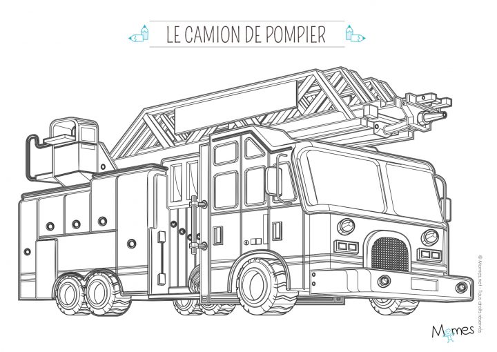 Camion De Pompier #44 (Transport) – Coloriages À Imprimer encequiconcerne Dessin De Pompier À Imprimer