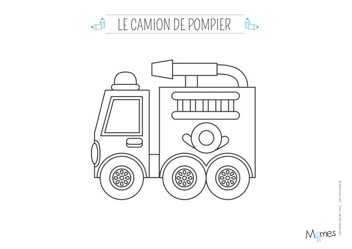 Camion De Pompier #50 (Transport) – Coloriages À Imprimer avec Dessin De Pompier À Imprimer