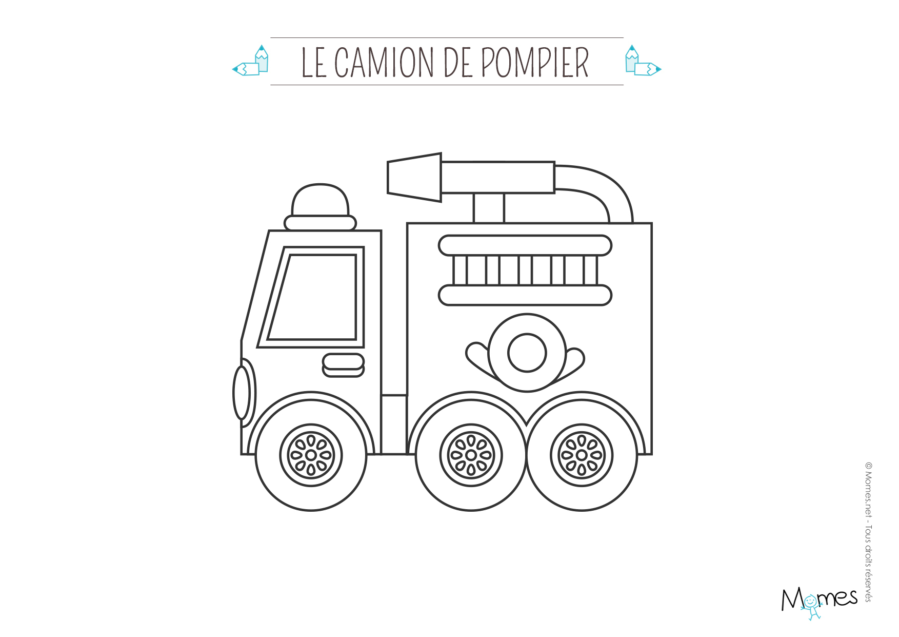 Camion De Pompier #50 (Transport) – Coloriages À Imprimer serapportantà Dessin D Un Camion