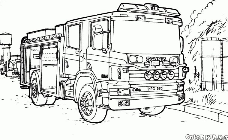 Camion De Pompier #65 (Transport) – Coloriages À Imprimer pour Coloriage Pompier A Imprimer Gratuit