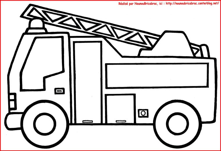 Camion De Pompier À Colorier | Coloriage Pompier intérieur Jeux De Camion De Pompier Gratuit