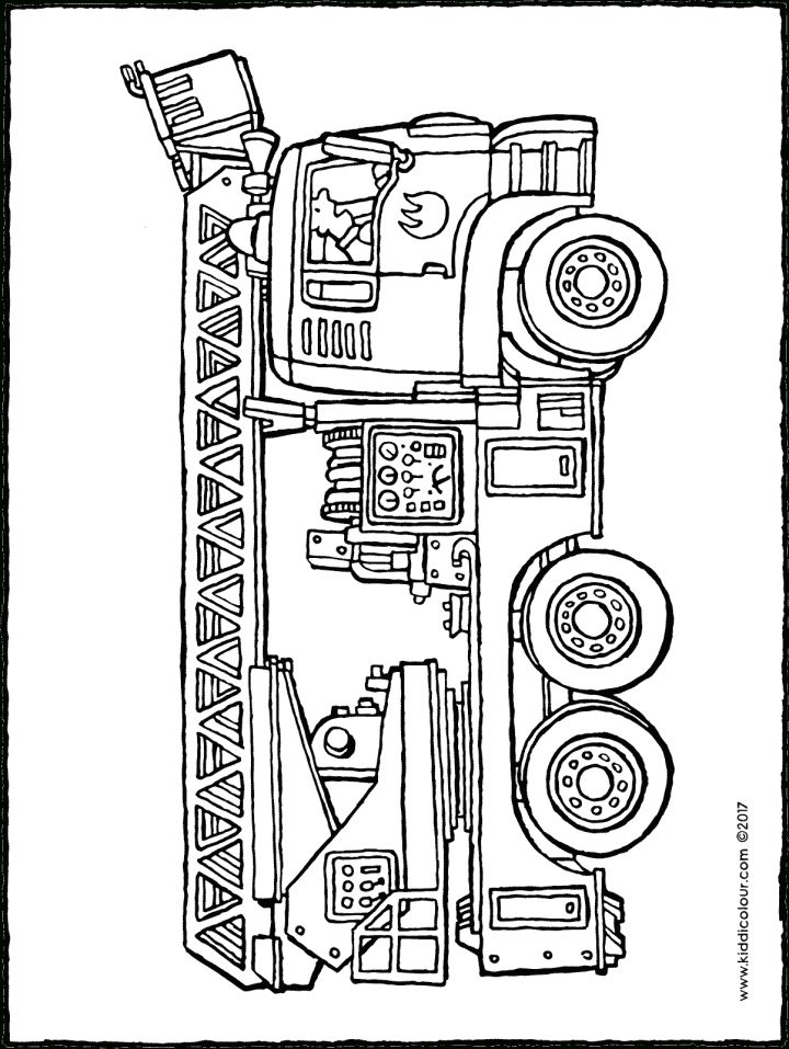 Camion De Pompier – Kiddicoloriage intérieur Dessin De Pompier À Imprimer