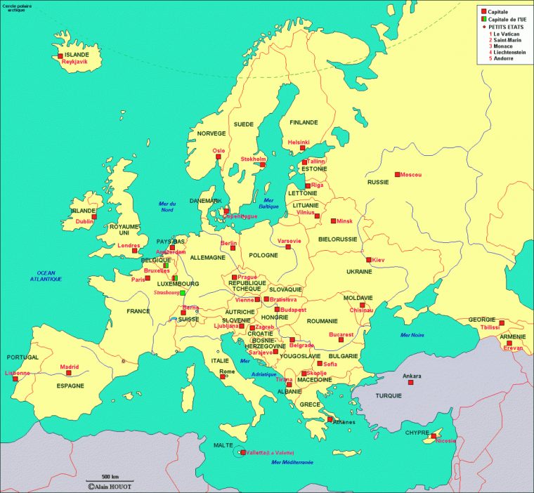 Capitales Des Pays | Pays Et Capitales, Capitale, Pays dedans Carte Europe Avec Capitales