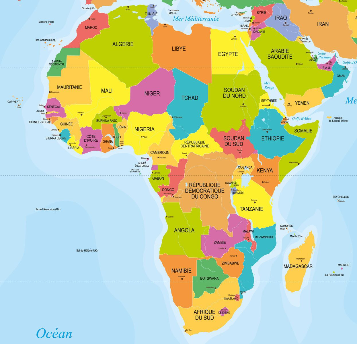Capitales En Afrique Avec Une Carte Du Continent Pour Les dedans Carte De L Europe Avec Capitales 