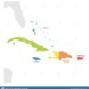 Caribbean Region. Colorful Map Of Countries In Caribbean Sea tout Nombre De Region
