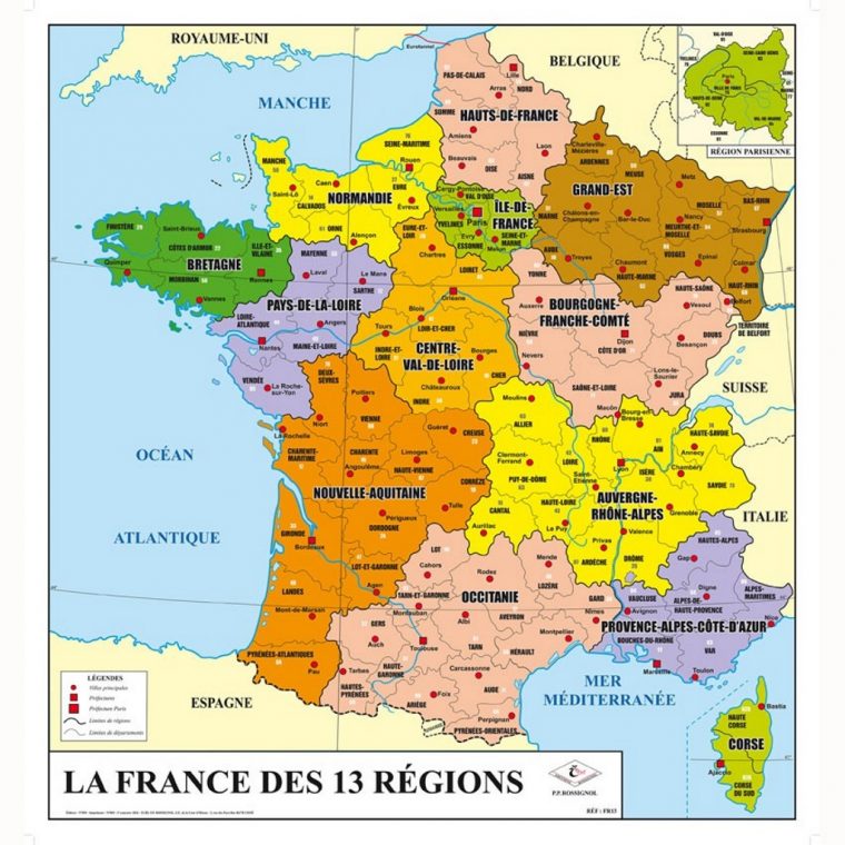 Carte 13 Region destiné Carte De Region France