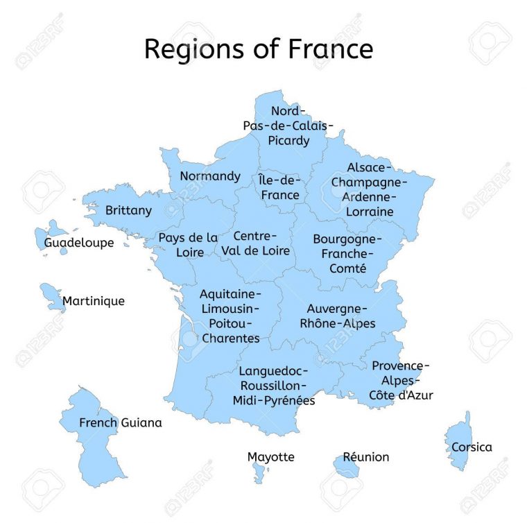 Carte Administrative France Avec De Nouvelles Régions Sur Blanc dedans Carte De France Nouvelles Régions