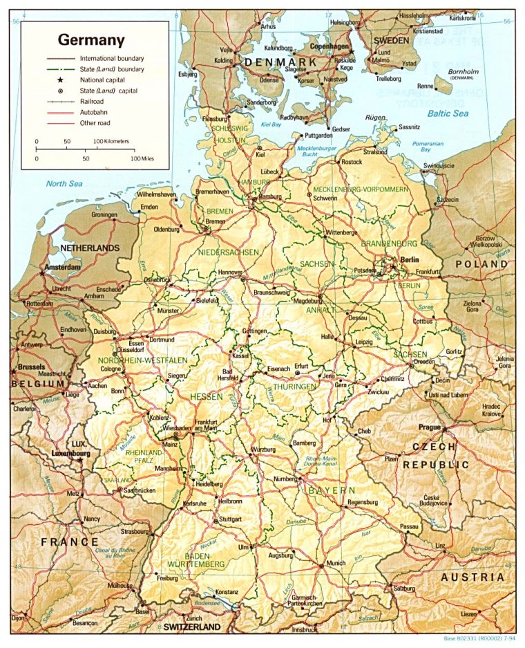 Carte Allemagne, Carte De Allemagne serapportantà Carte Europe Enfant