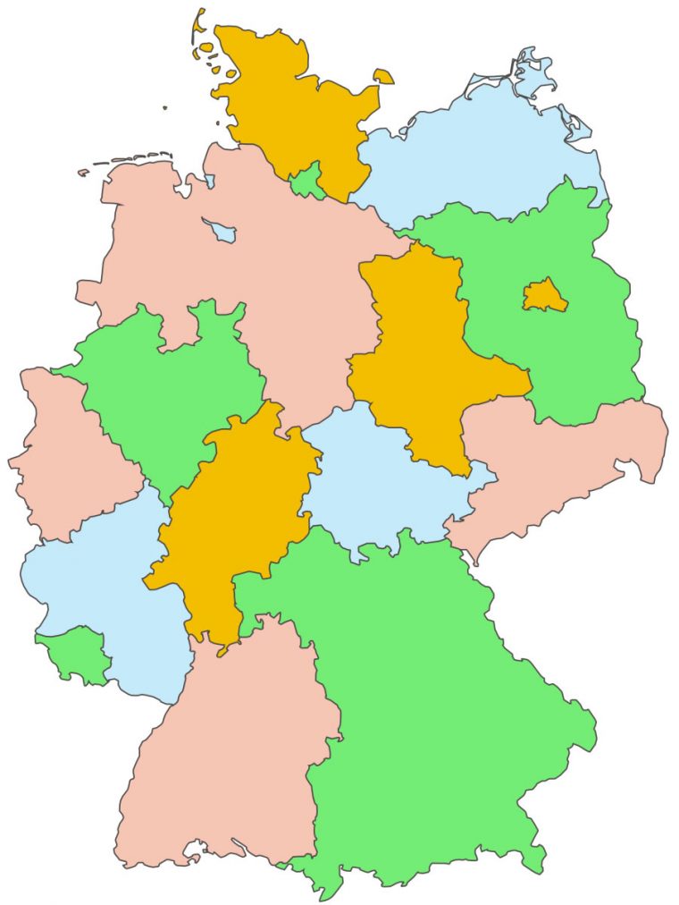 Carte Allemagne Vierge Régions, Carte Vierge Des Régions De tout Carte Des Régions Vierge