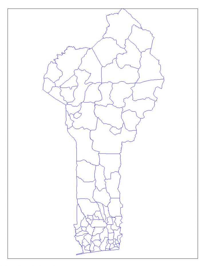 Carte Bénin Vierge Départements, Carte Vierge Des tout Carte Département Vierge