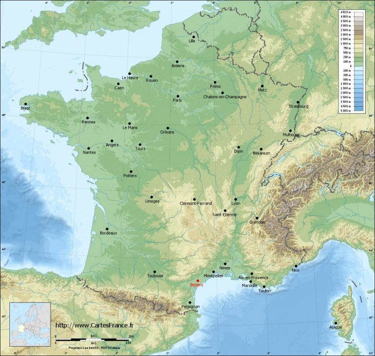 Carte Beziers : Cartes De Béziers 34500 à Carte De France Grand Format