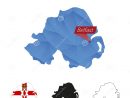 Carte Bleue De L'irlande Du Nord Basse Poly Avec La Capitale serapportantà Europe Carte Capitale
