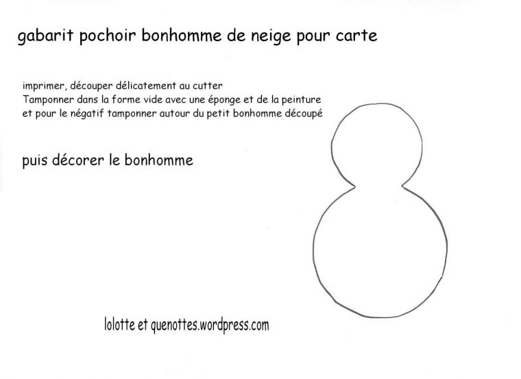 Carte Bonhomme De Neige Au Pochoir | Pochoir, Bonhomme De intérieur Modèle Bonhomme De Neige À Découper