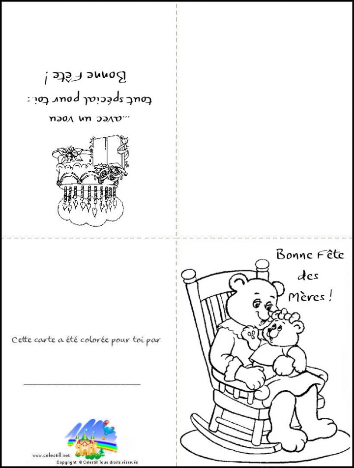 Carte Bonne Fête Des Mères – Coloriage Enfants à Carte A Imprimer Fete Des Meres