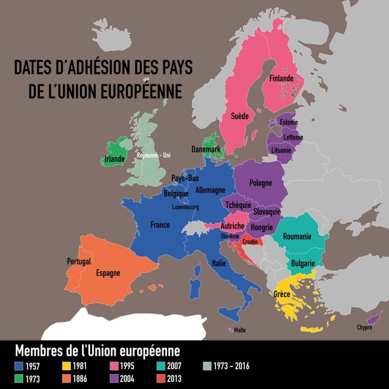 Carte : Carte Union Européenne 2017 serapportantà Carte Union Européenne 2017