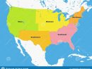 Carte Couleur Des Régions Des Etats-Unis D'amérique avec Carte Etat Amerique