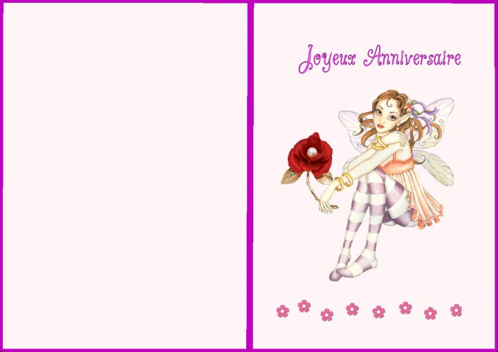 Carte D Anniversaire Pour Fille A Imprimer Gratuitement pour Gratuit Pour Fille