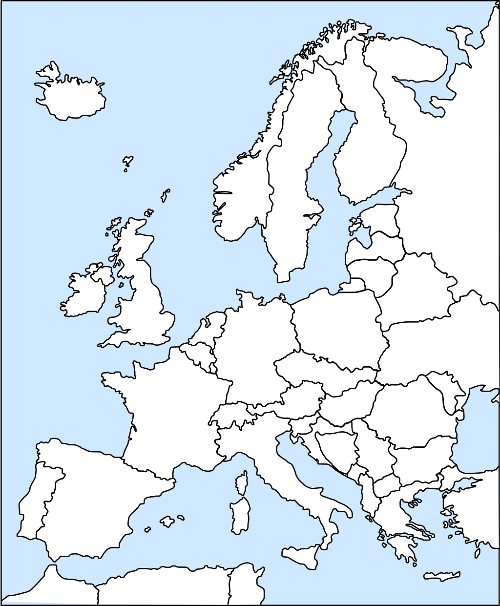Carte D Europe Vierge tout Carte Europe Vierge