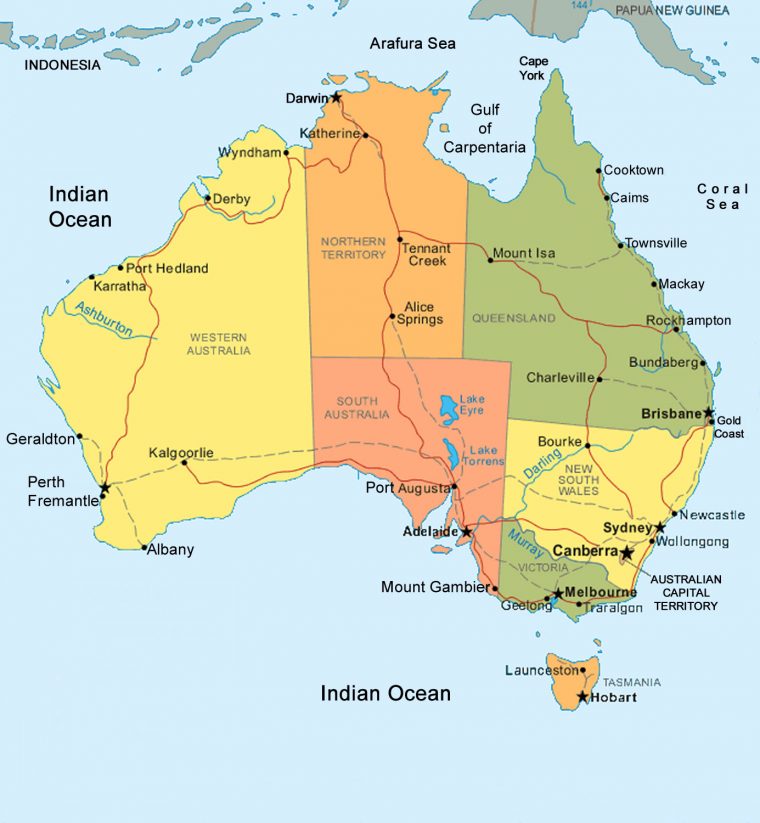 Carte De Australie Departement Région – Carte Du Monde pour Carte Region Departement