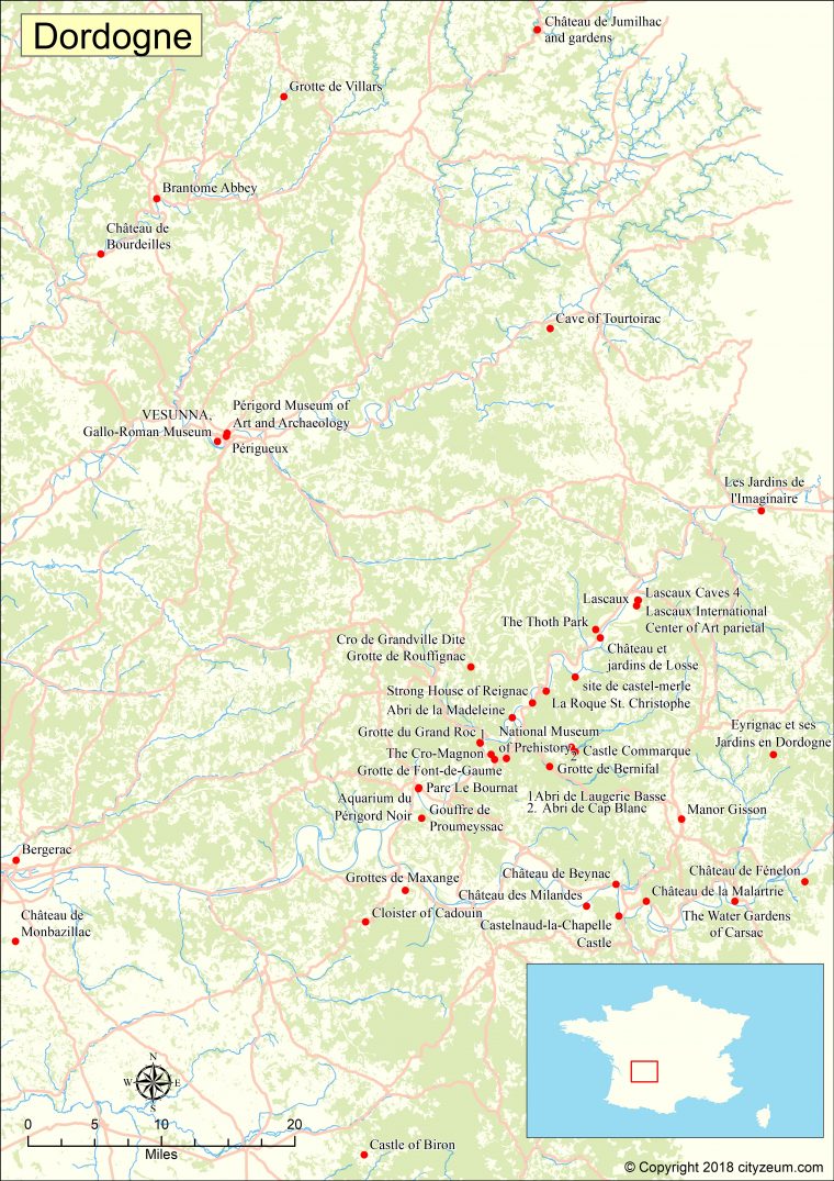 Carte De Dordogne Plan Des 11 Lieux À Voir serapportantà Carte De France Detaillée Gratuite