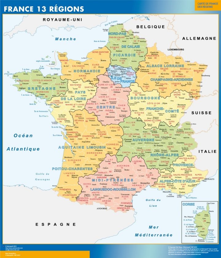 Carte De France 13 Régions avec Carte Des Régions Et Départements De France À Imprimer