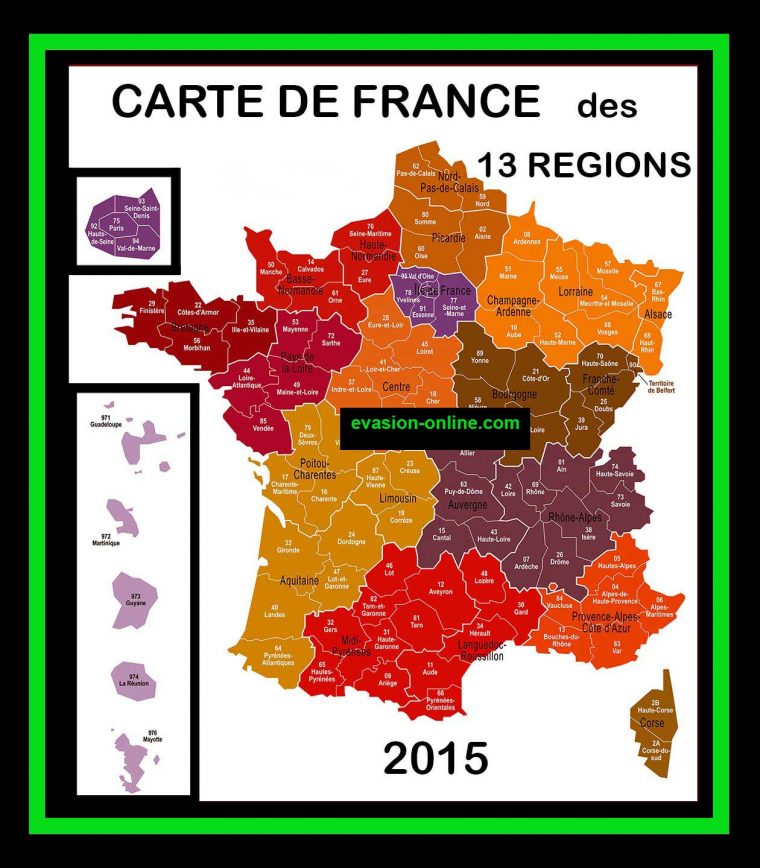 Carte De France 13 Régions » Vacances – Arts- Guides Voyages à Les 13 Régions