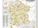 Carte De France Administrative Des Départements - Modèle Vintage - Affiche  100X100Cm destiné Carte De France Des Départements