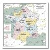 Carte De France Administrative Des Régions - Modèle Vintage - Affiche  100X100Cm avec Nouvelles Régions En France