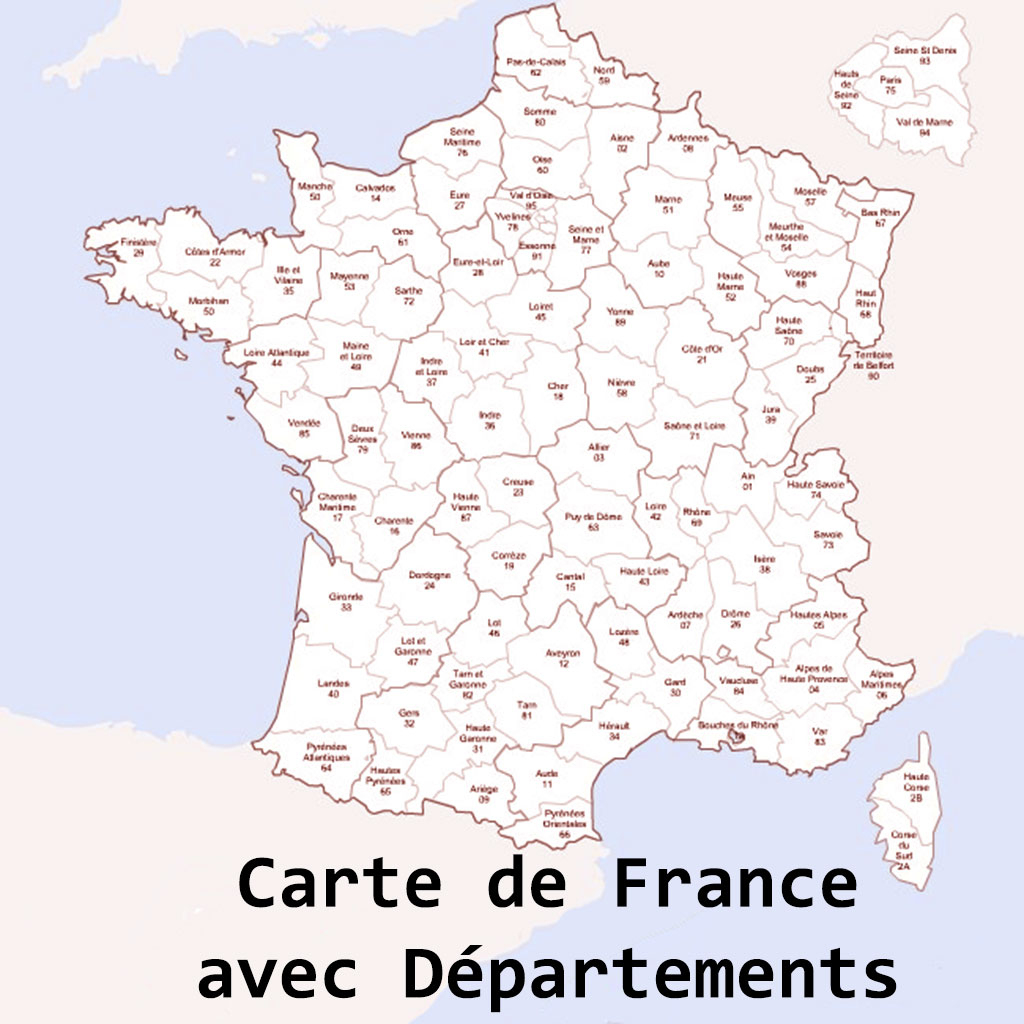 Carte De France Avec Départements - Voyages - Cartes à Image Carte De France Avec Departement